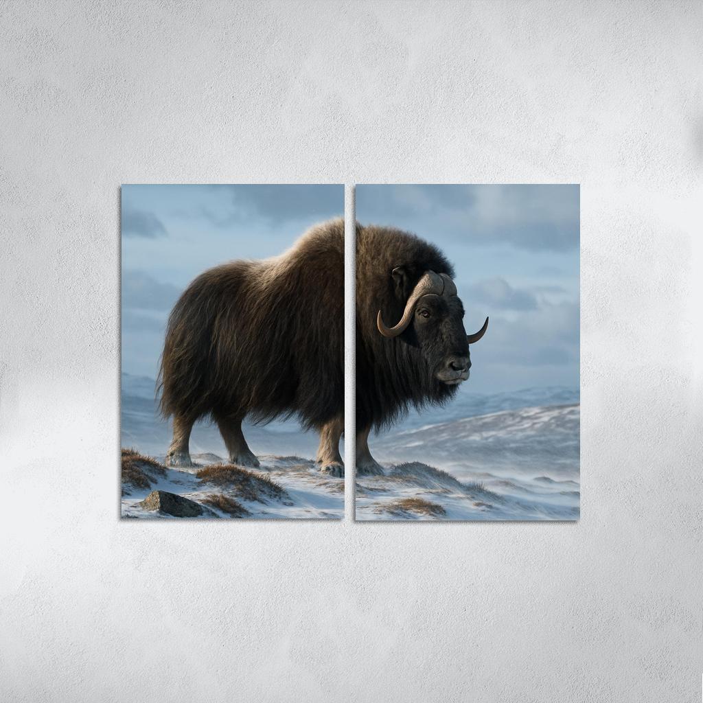 The Arctic Sentinel Musk Ox On Windswept Tundra oil paintings frame