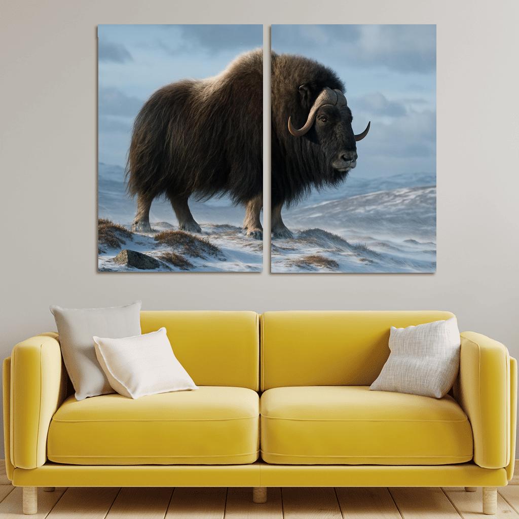 The Arctic Sentinel Musk Ox On Windswept Tundra oil paintings frame