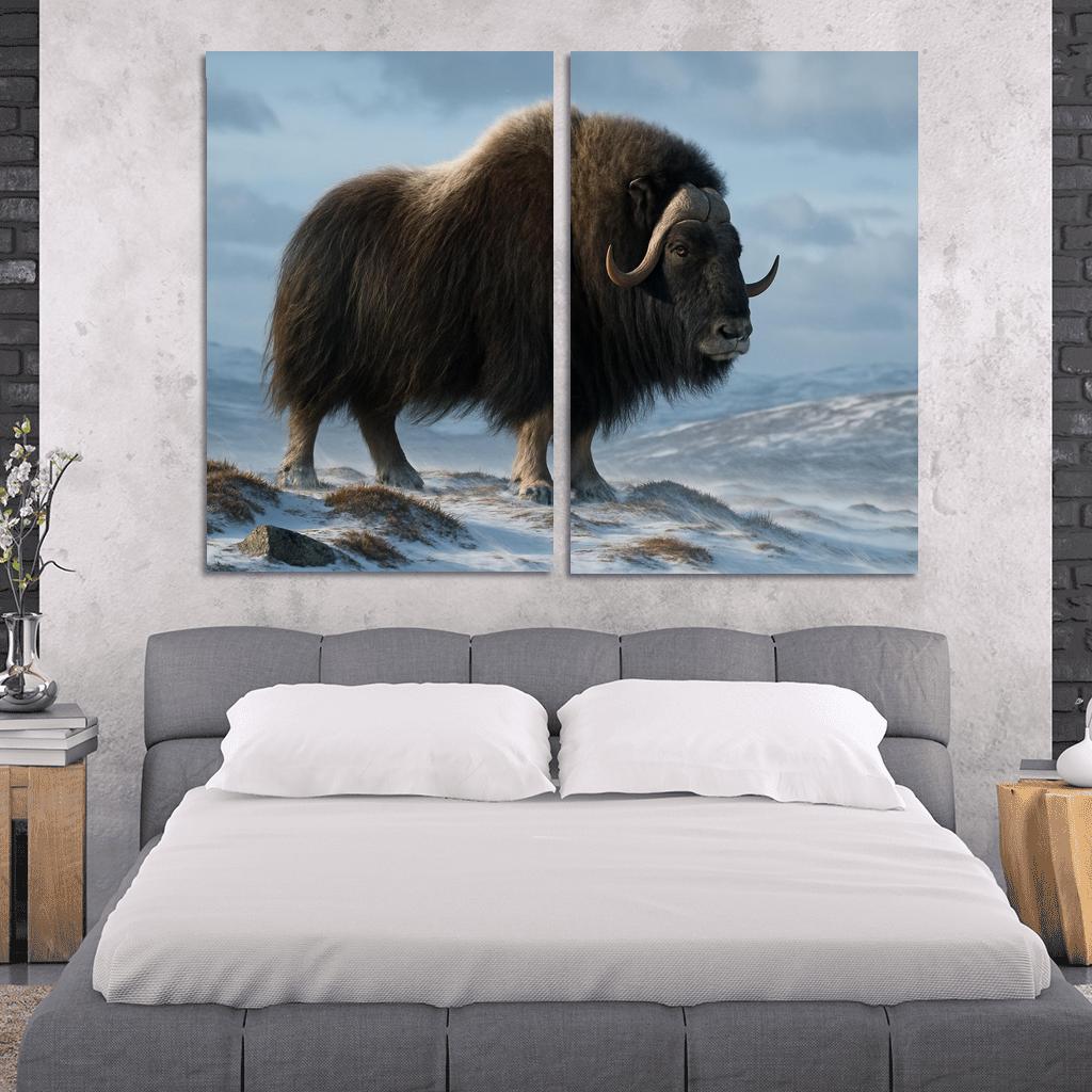 The Arctic Sentinel Musk Ox On Windswept Tundra oil paintings frame