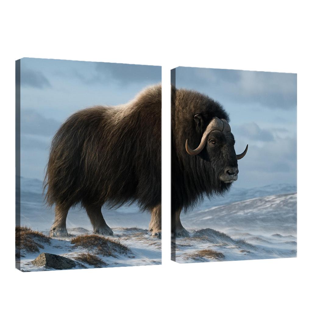 The Arctic Sentinel Musk Ox On Windswept Tundra oil paintings frame