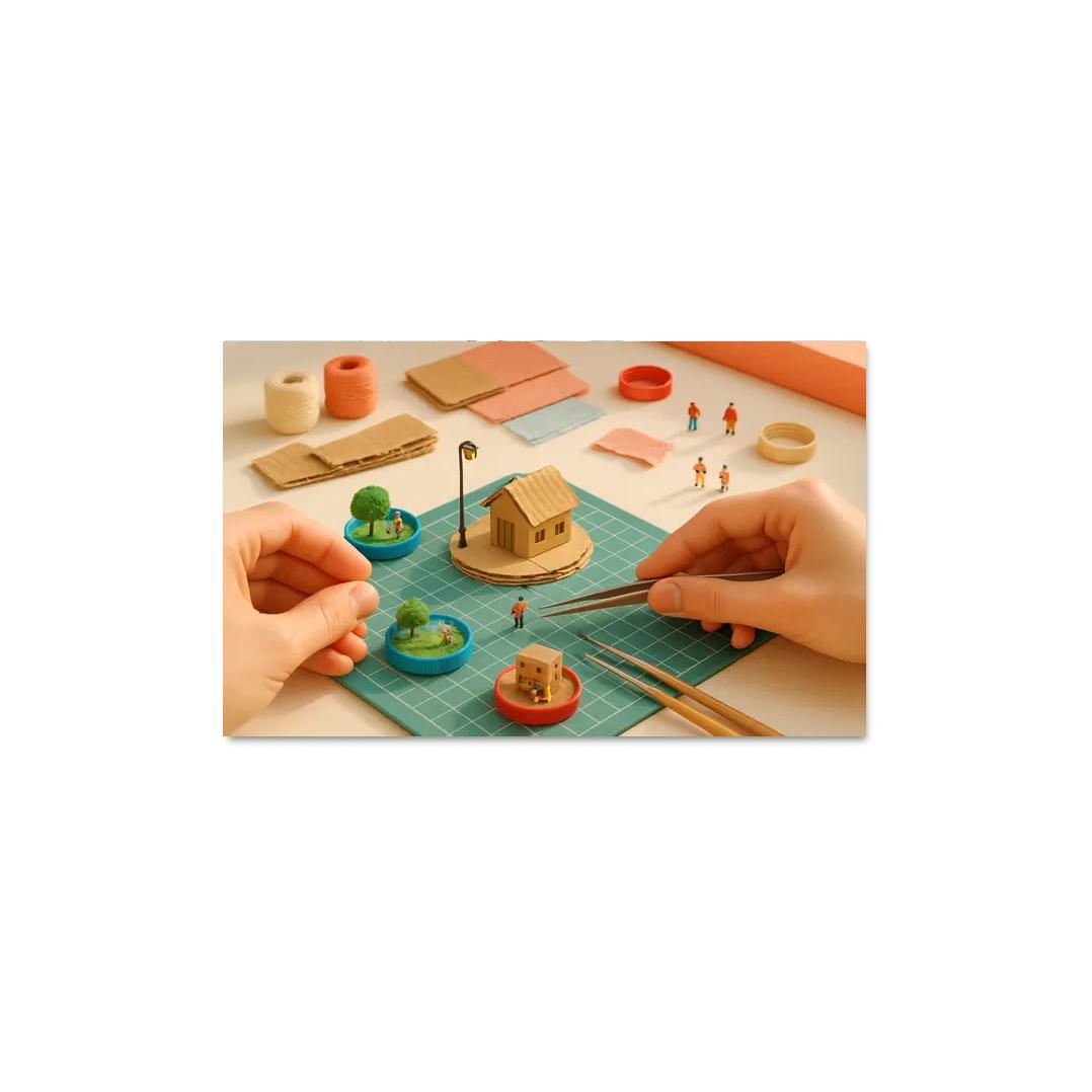Micro Sculpture Storytelling Build Tiny Worlds From Recycled Materials decor