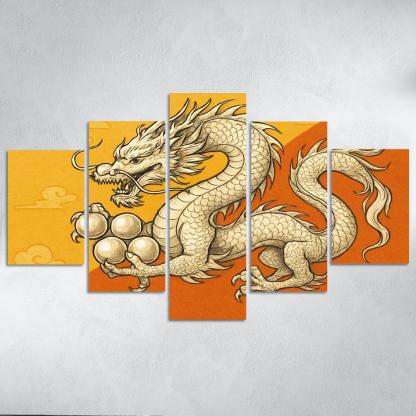 Dragon And Sun Symbolic Study Of The Flag Of Bhutan oil paintings frame