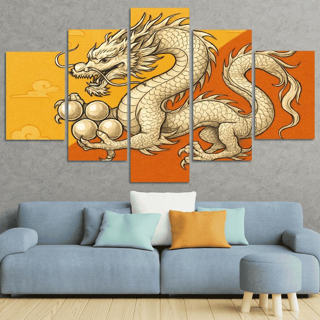 Dragon And Sun Symbolic Study Of The Flag Of Bhutan oil paintings frame
