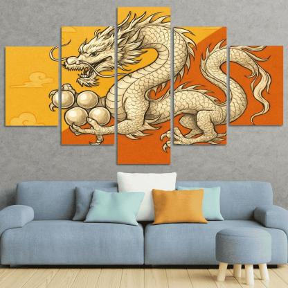 Dragon And Sun Symbolic Study Of The Flag Of Bhutan oil paintings frame