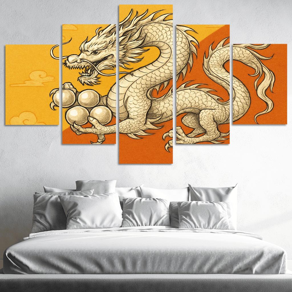 Dragon And Sun Symbolic Study Of The Flag Of Bhutan oil paintings frame
