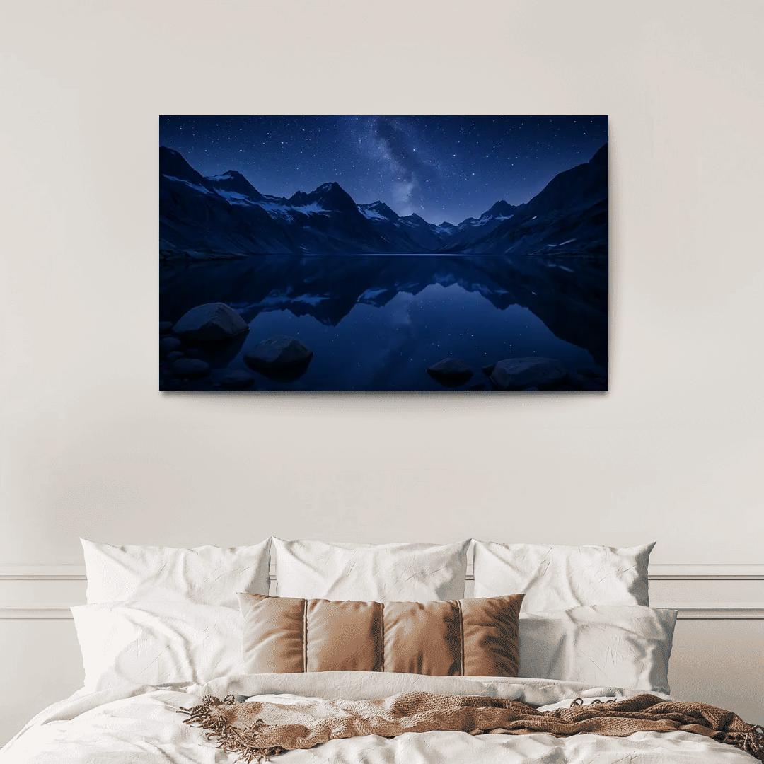 Starlit Glacier Tarn Beneath Indigo Ridge Lines art trends