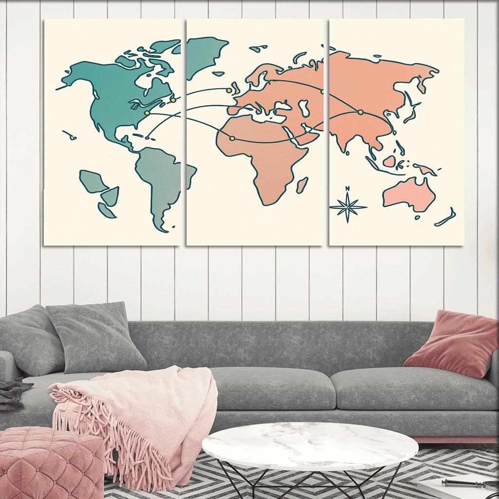 The Atlas Of Floating Quiet canvas paintings frame