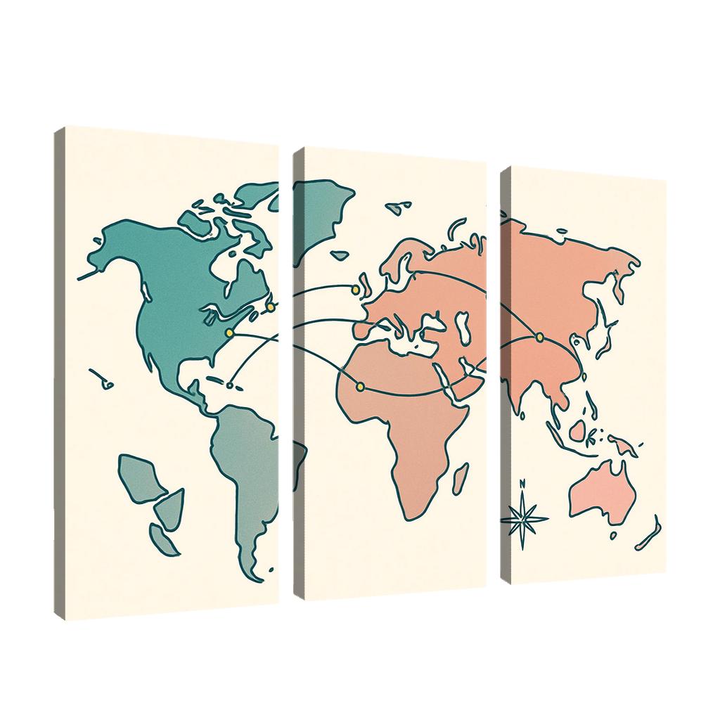 The Atlas Of Floating Quiet canvas paintings frame
