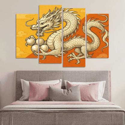 Dragon And Sun Symbolic Study Of The Flag Of Bhutan oil paintings frame