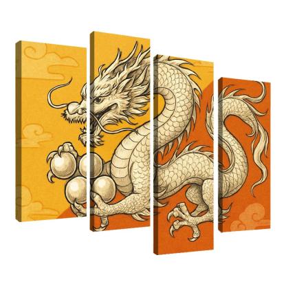 Dragon And Sun Symbolic Study Of The Flag Of Bhutan oil paintings frame