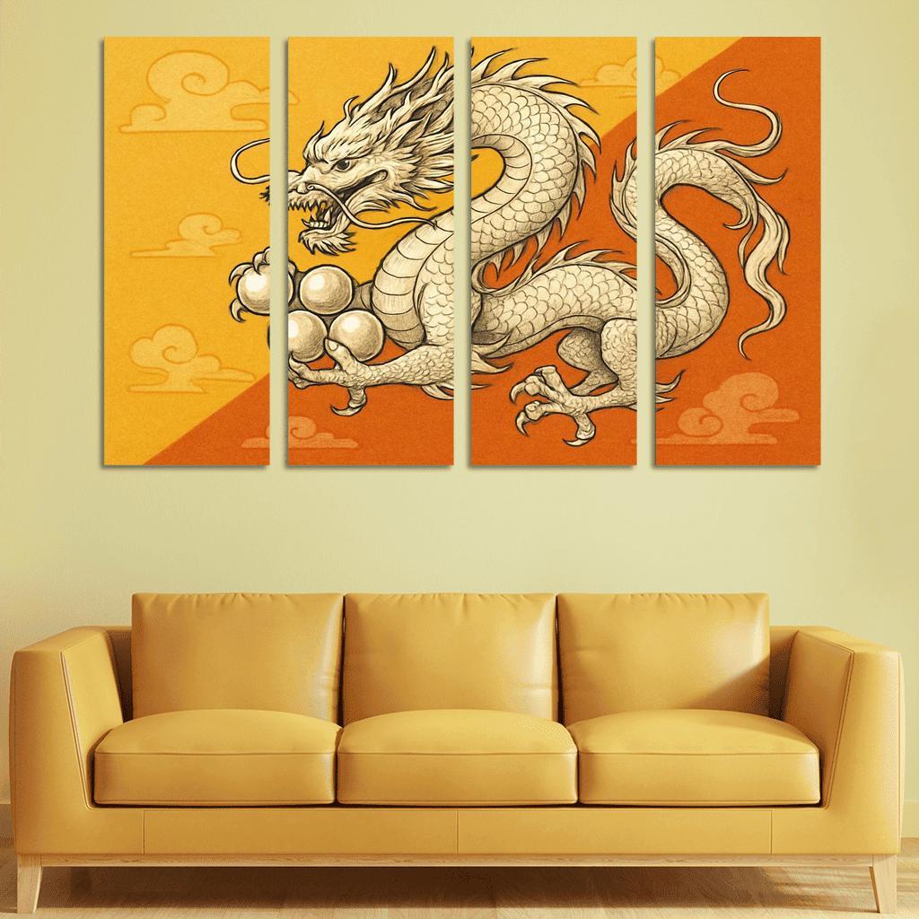 Dragon And Sun Symbolic Study Of The Flag Of Bhutan oil paintings frame
