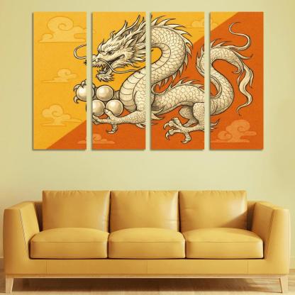 Dragon And Sun Symbolic Study Of The Flag Of Bhutan oil paintings frame