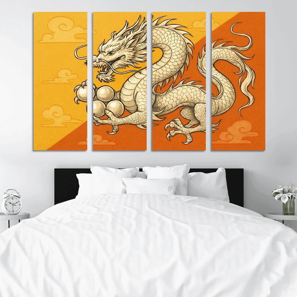Dragon And Sun Symbolic Study Of The Flag Of Bhutan oil paintings frame