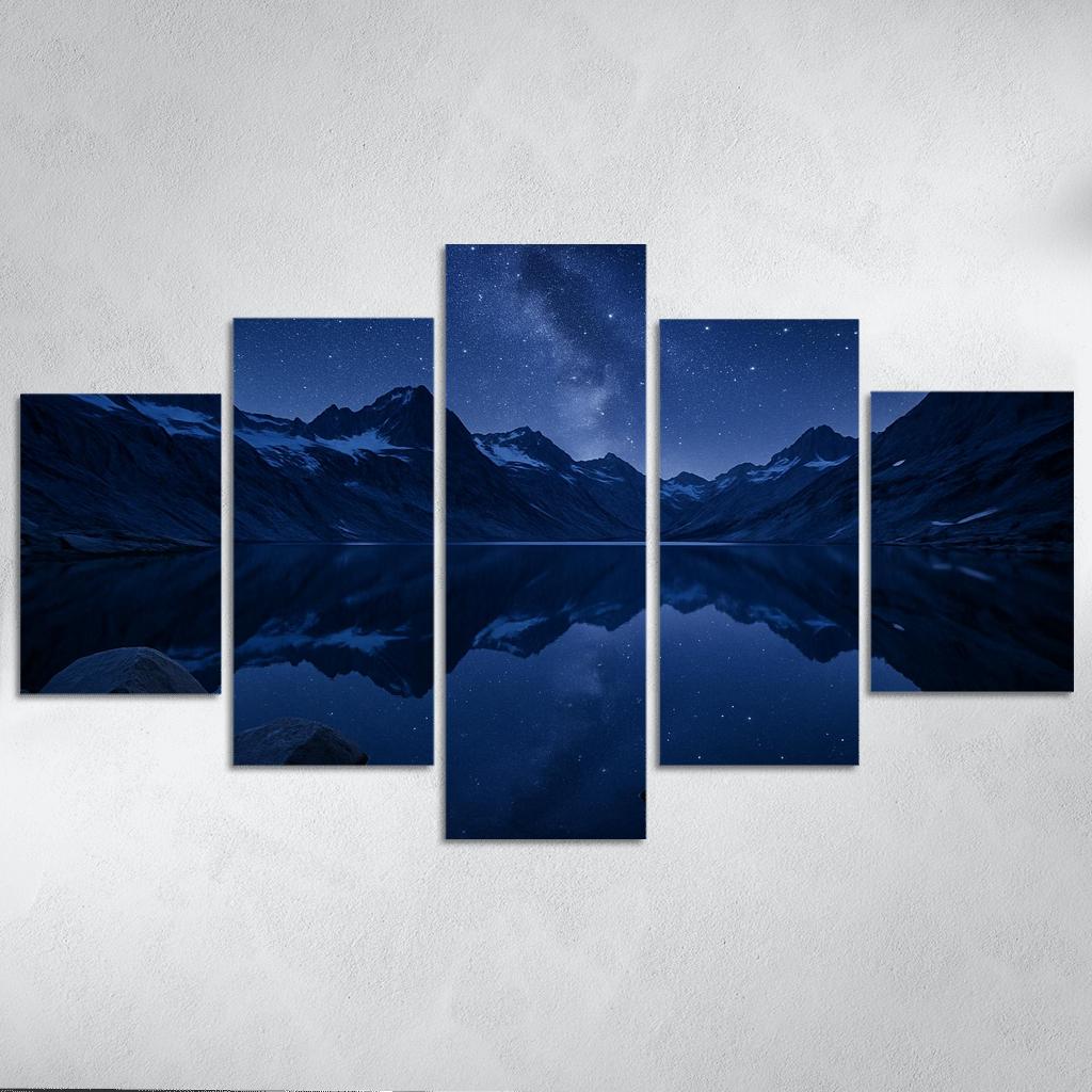 Starlit Glacier Tarn Beneath Indigo Ridge Lines art trends