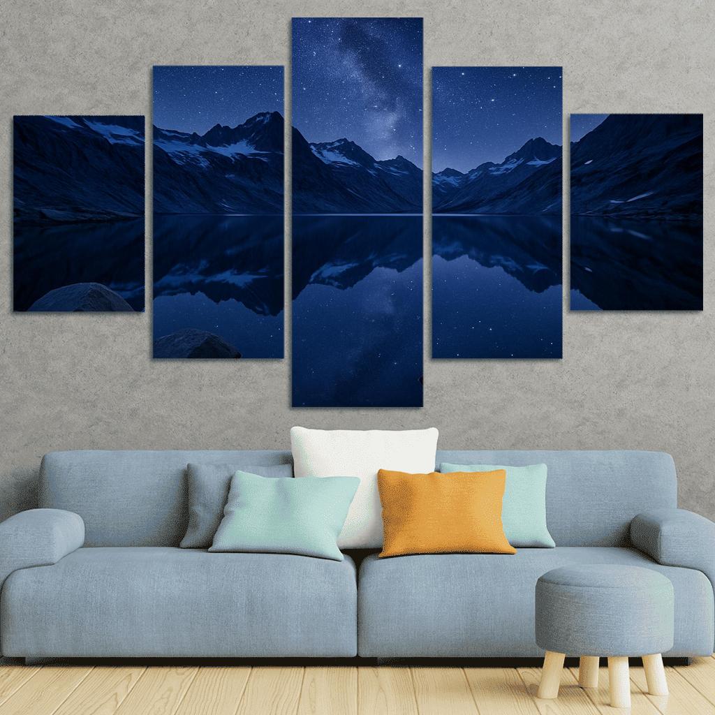 Starlit Glacier Tarn Beneath Indigo Ridge Lines art trends