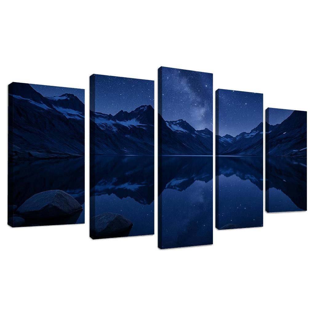 Starlit Glacier Tarn Beneath Indigo Ridge Lines art trends