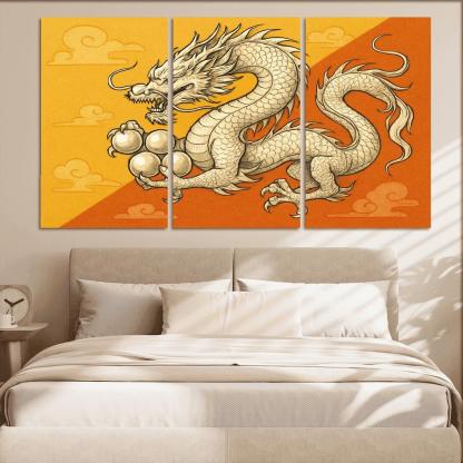 Dragon And Sun Symbolic Study Of The Flag Of Bhutan oil paintings frame