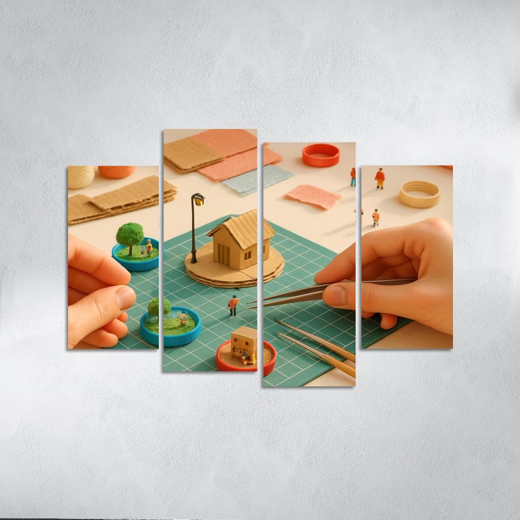 Micro Sculpture Storytelling Build Tiny Worlds From Recycled Materials decor