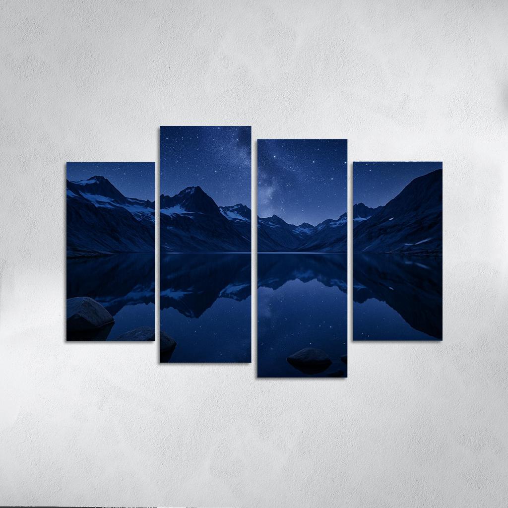 Starlit Glacier Tarn Beneath Indigo Ridge Lines art trends