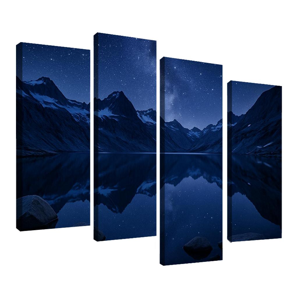 Starlit Glacier Tarn Beneath Indigo Ridge Lines art trends