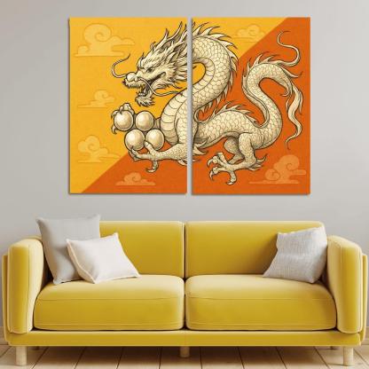 Dragon And Sun Symbolic Study Of The Flag Of Bhutan oil paintings frame