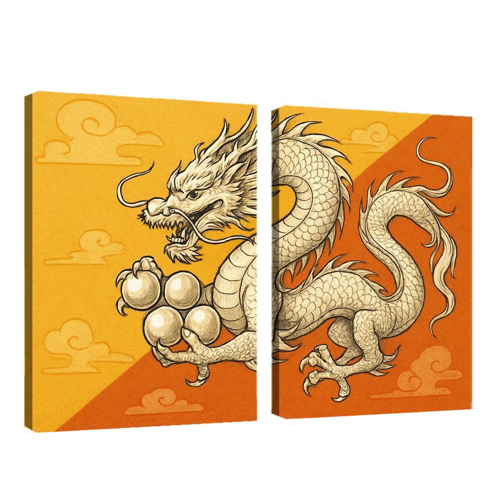 Dragon And Sun Symbolic Study Of The Flag Of Bhutan oil paintings frame