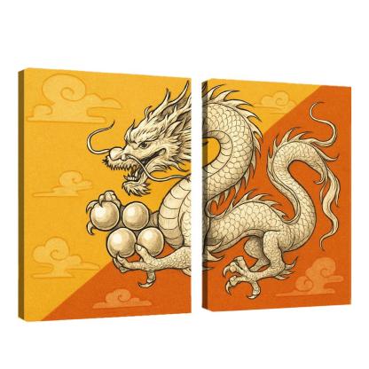 Dragon And Sun Symbolic Study Of The Flag Of Bhutan oil paintings frame