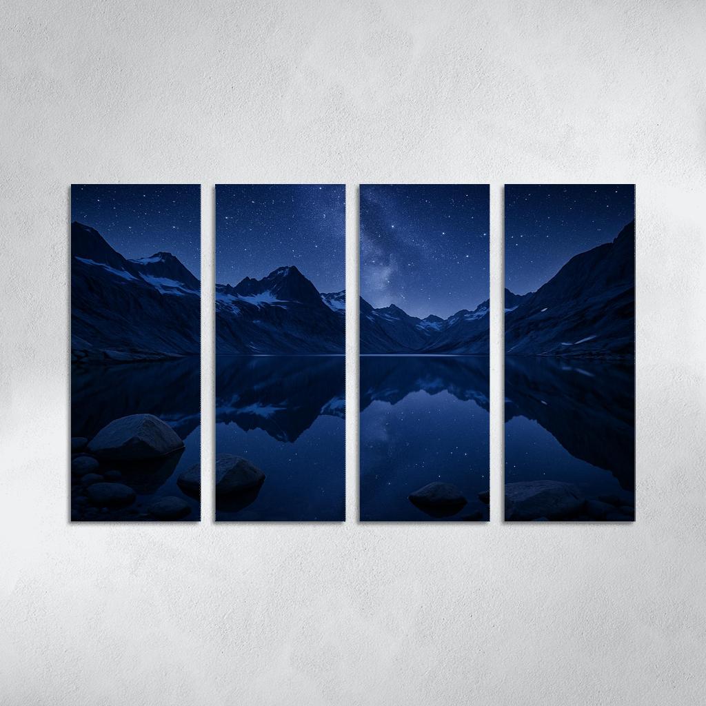 Starlit Glacier Tarn Beneath Indigo Ridge Lines art trends