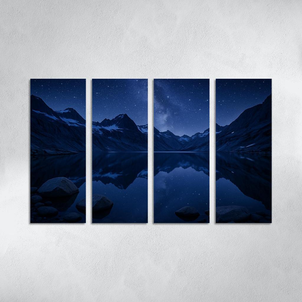 Starlit Glacier Tarn Beneath Indigo Ridge Lines art trends