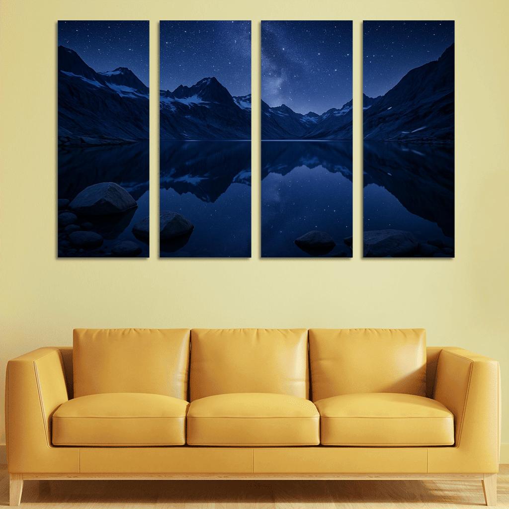 Starlit Glacier Tarn Beneath Indigo Ridge Lines art trends