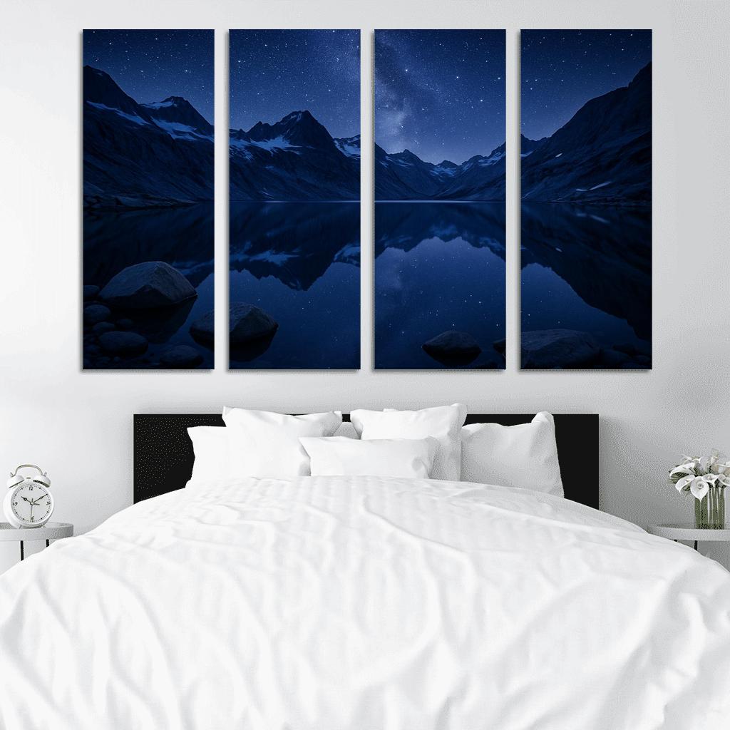 Starlit Glacier Tarn Beneath Indigo Ridge Lines art trends