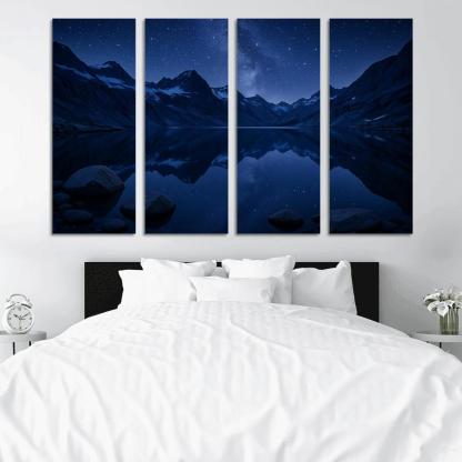 Starlit Glacier Tarn Beneath Indigo Ridge Lines art trends