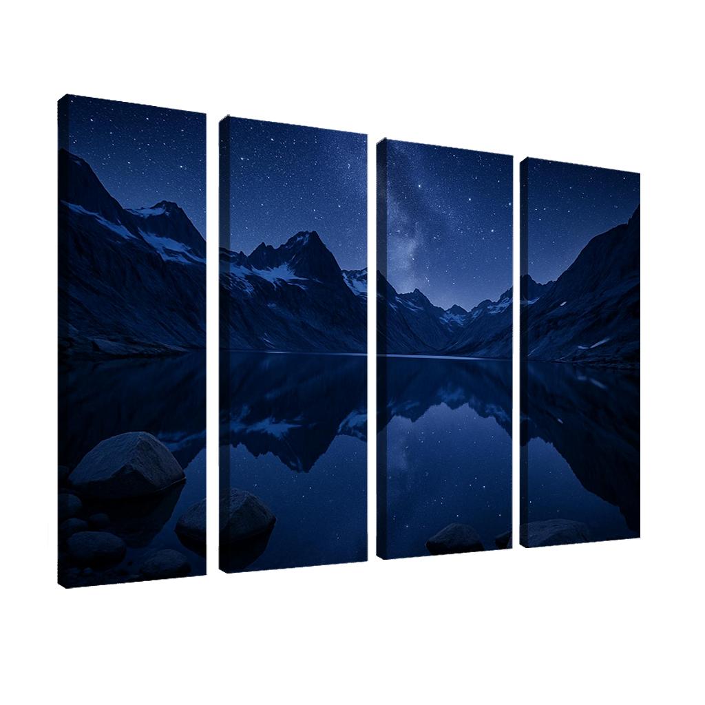 Starlit Glacier Tarn Beneath Indigo Ridge Lines art trends