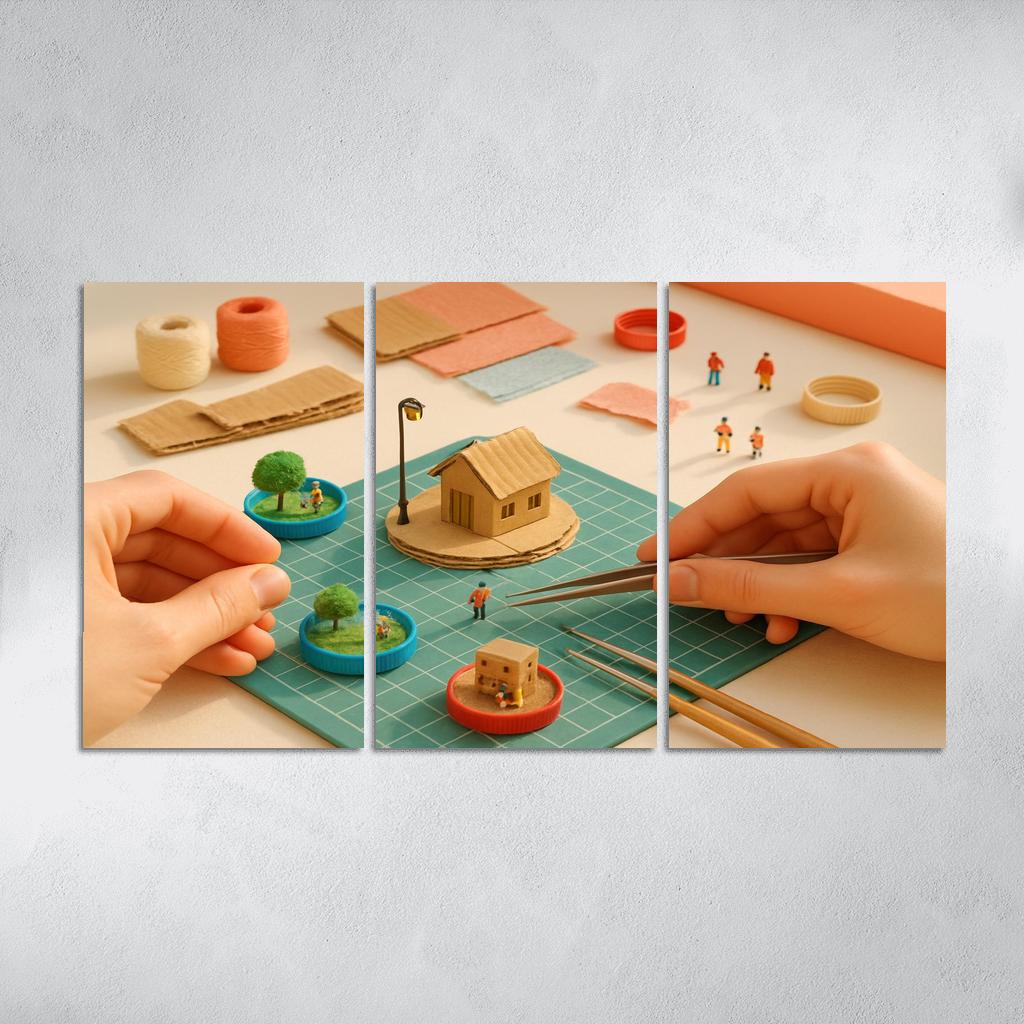 Micro Sculpture Storytelling Build Tiny Worlds From Recycled Materials decor