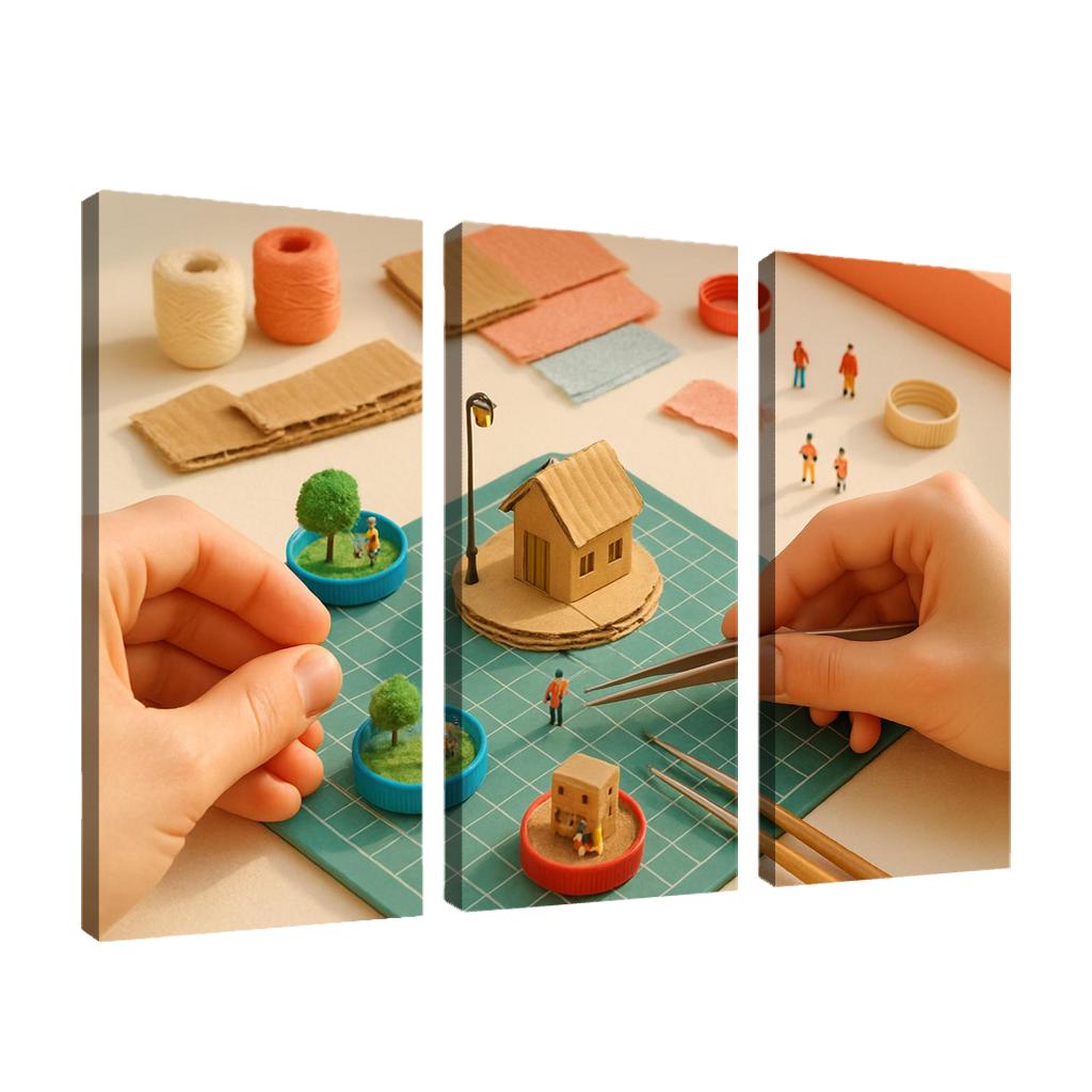 Micro Sculpture Storytelling Build Tiny Worlds From Recycled Materials decor