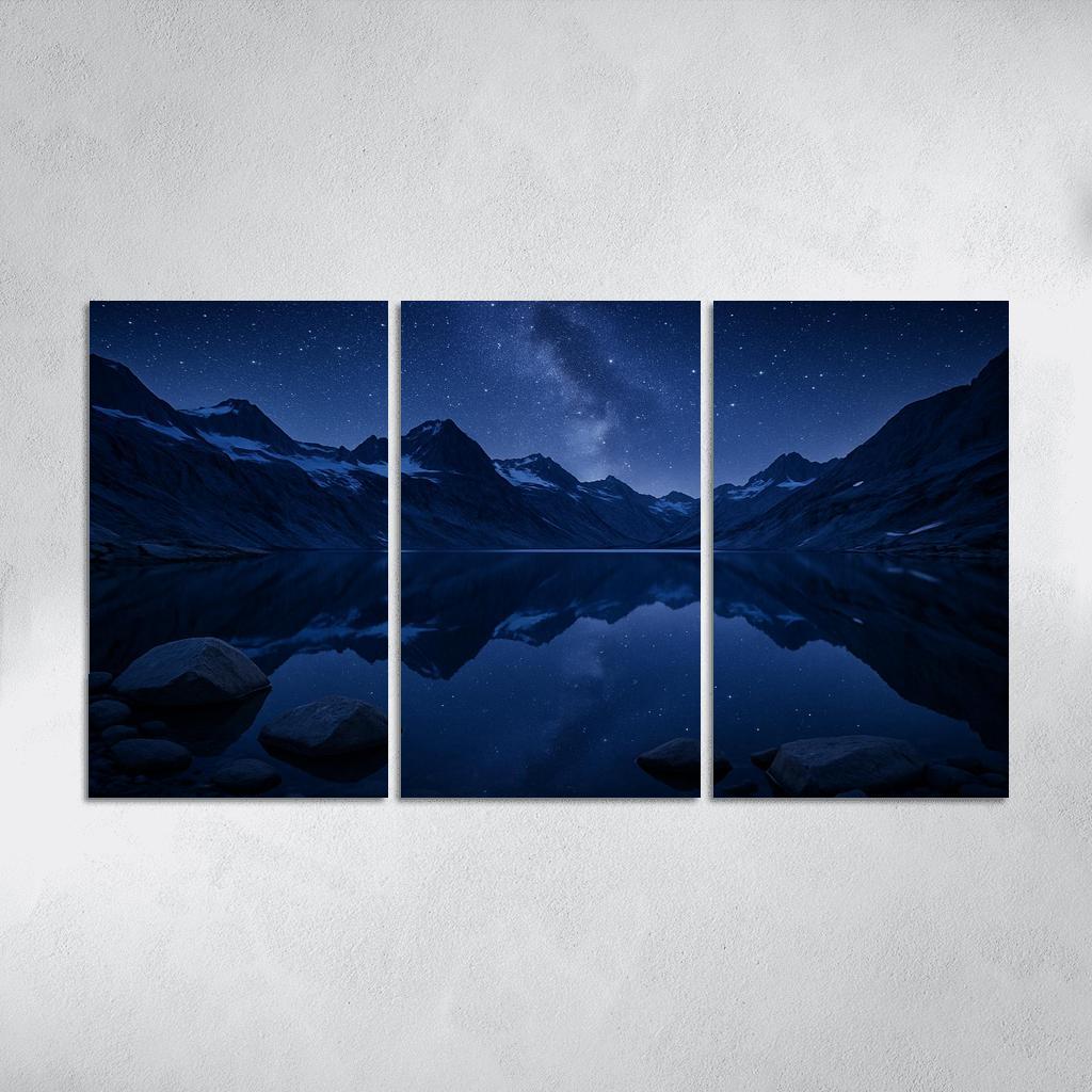 Starlit Glacier Tarn Beneath Indigo Ridge Lines art trends