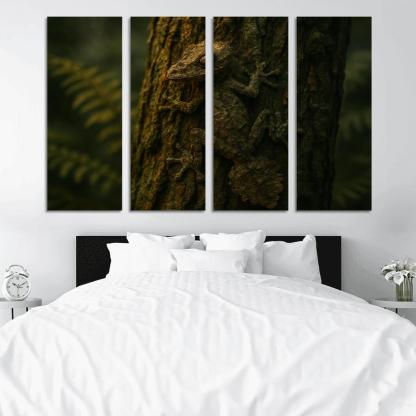 The Elusive Leaf Tailed Gecko Blending Into Rainforest Bark premium artwork frames