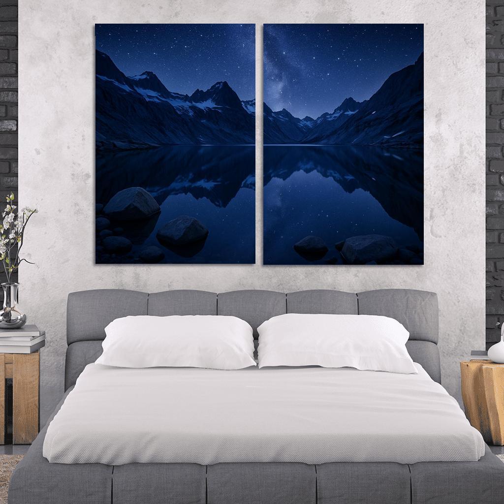 Starlit Glacier Tarn Beneath Indigo Ridge Lines art trends