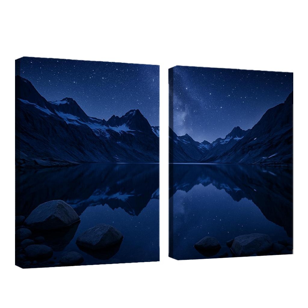 Starlit Glacier Tarn Beneath Indigo Ridge Lines art trends