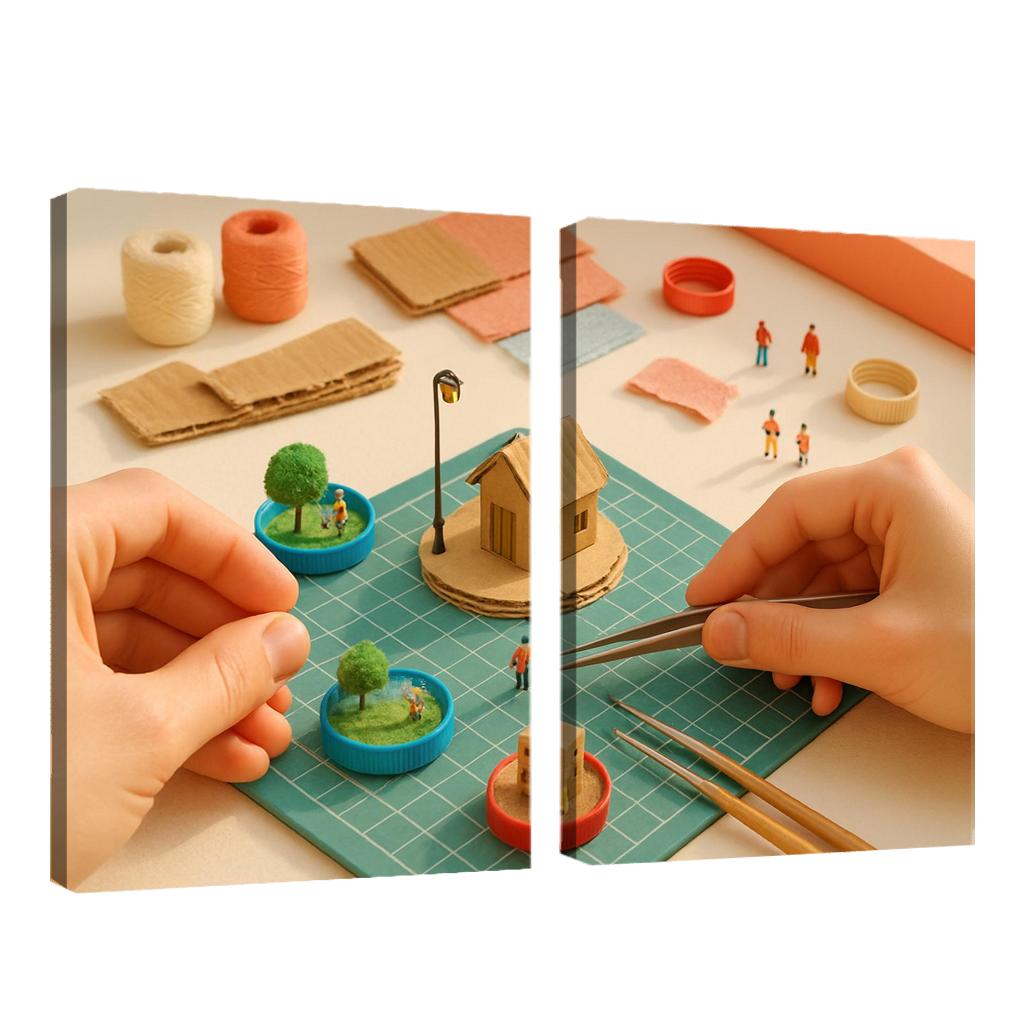 Micro Sculpture Storytelling Build Tiny Worlds From Recycled Materials decor