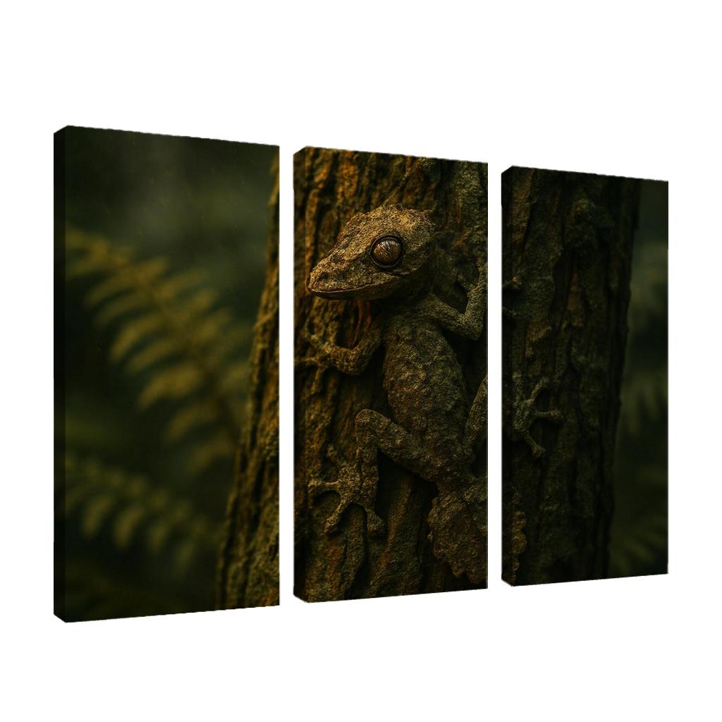 The Elusive Leaf Tailed Gecko Blending Into Rainforest Bark premium artwork frames