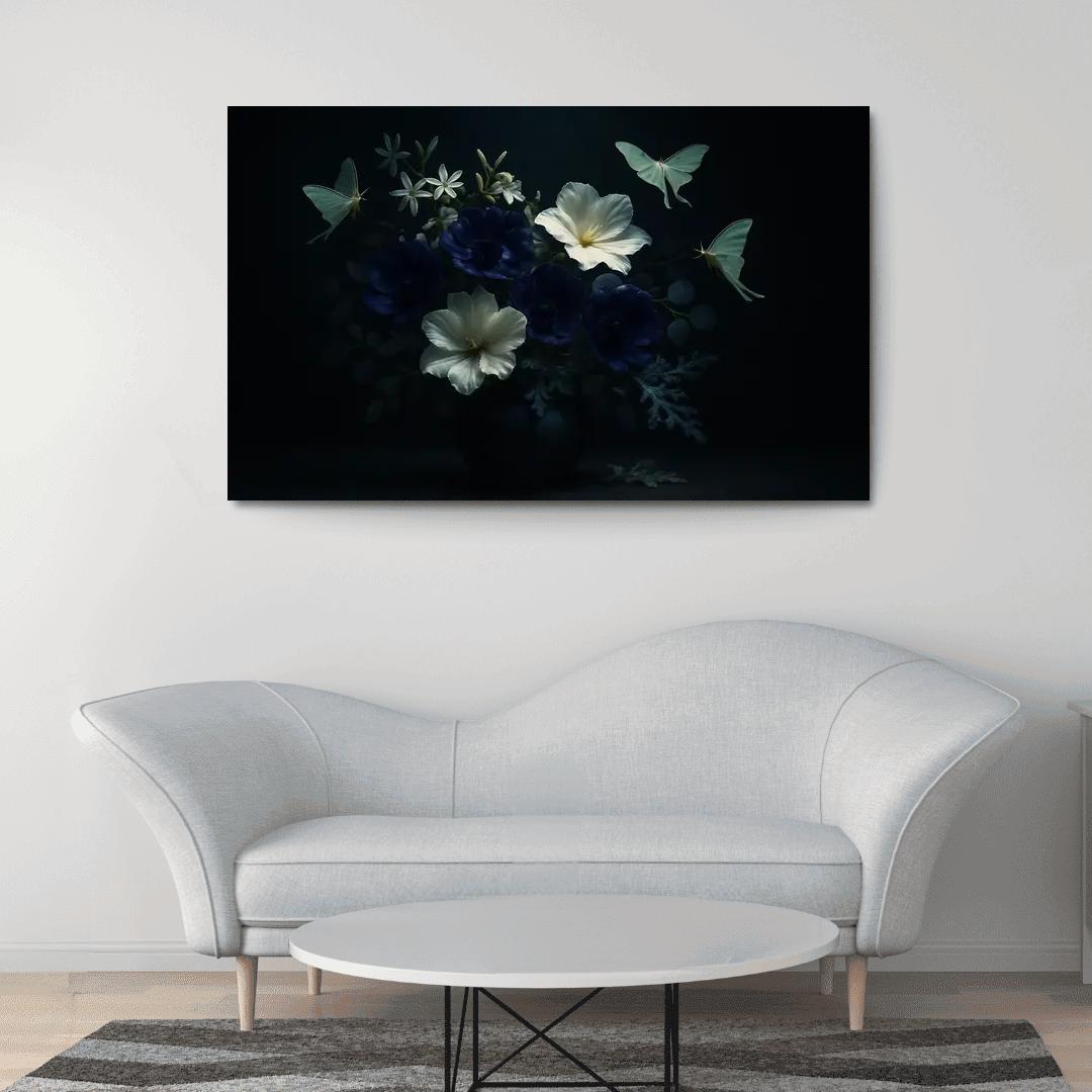 Nocturne Botanicals Moonlit Moths And Night Blooms abstract paintings frame