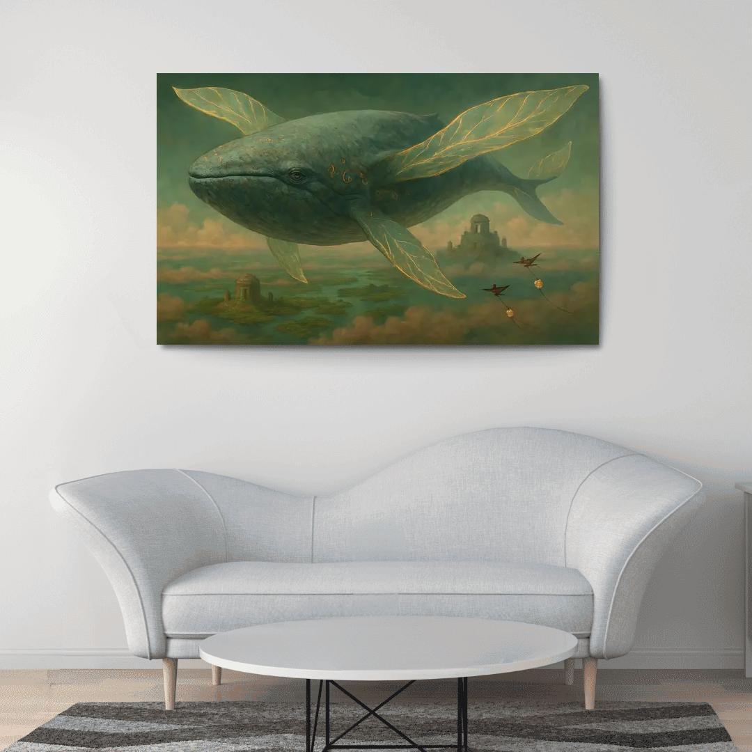 The Verdigris Dreamwhale abstract paintings frame