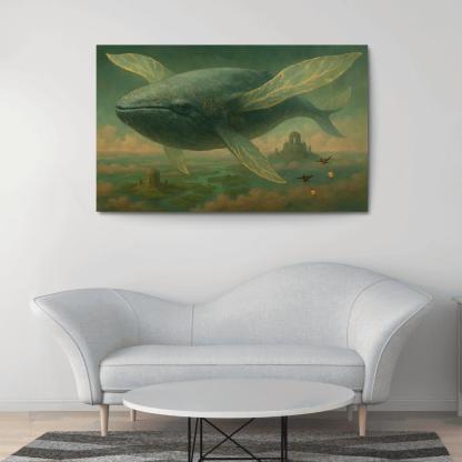The Verdigris Dreamwhale abstract paintings frame
