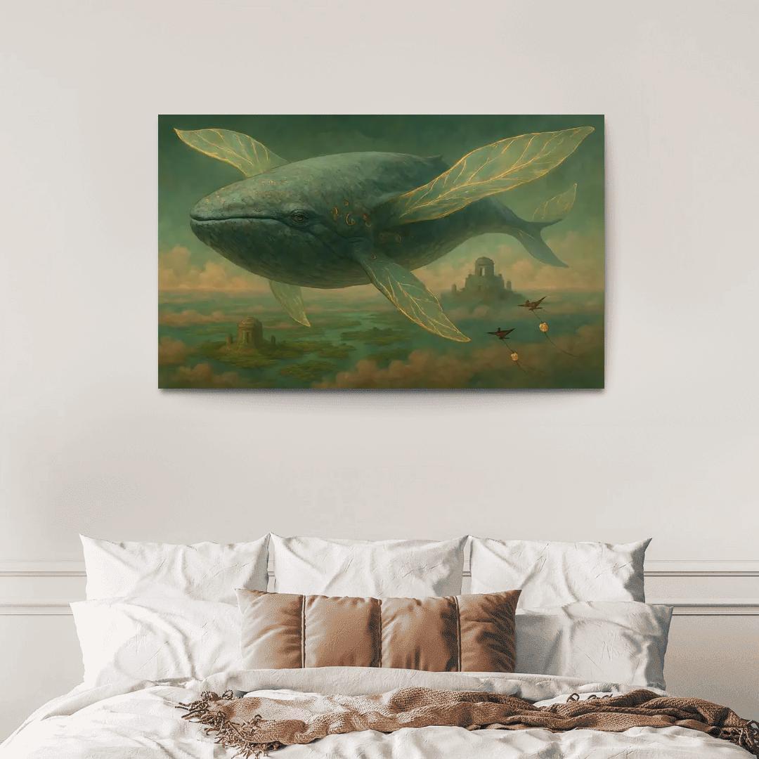 The Verdigris Dreamwhale abstract paintings frame