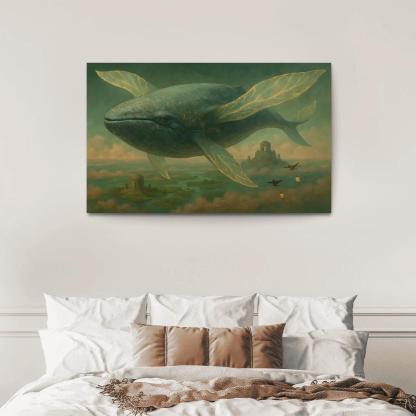 The Verdigris Dreamwhale abstract paintings frame