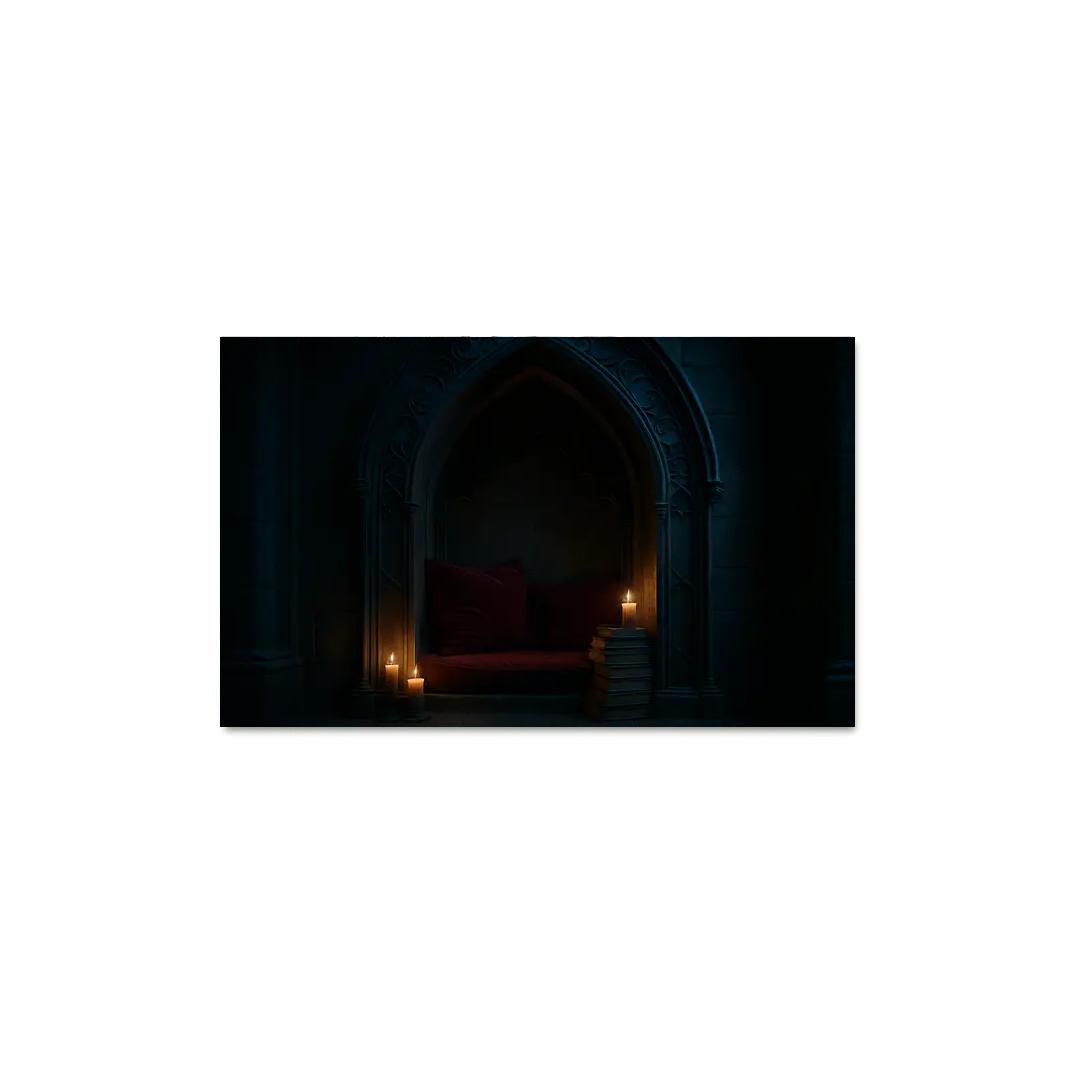 Coffin Shaped Reading Nook With Iron Filigree modern paintings frame