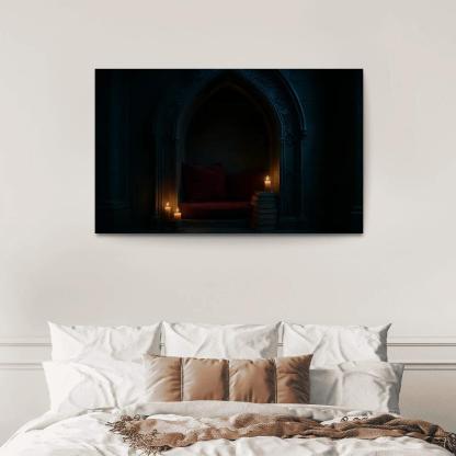 Coffin Shaped Reading Nook With Iron Filigree modern paintings frame