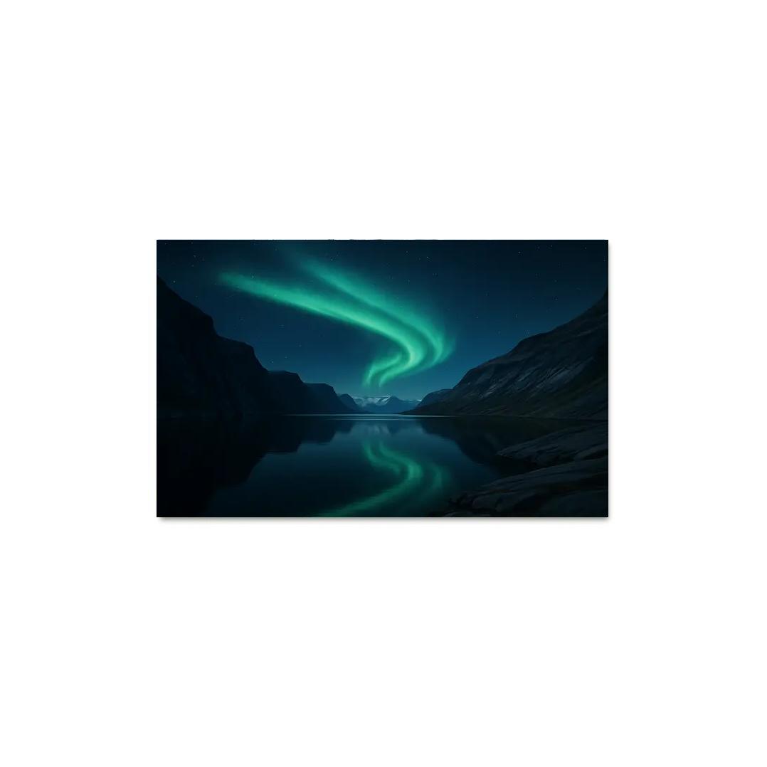 Glacial Aurora Over The Silent Fjord premium artwork frames