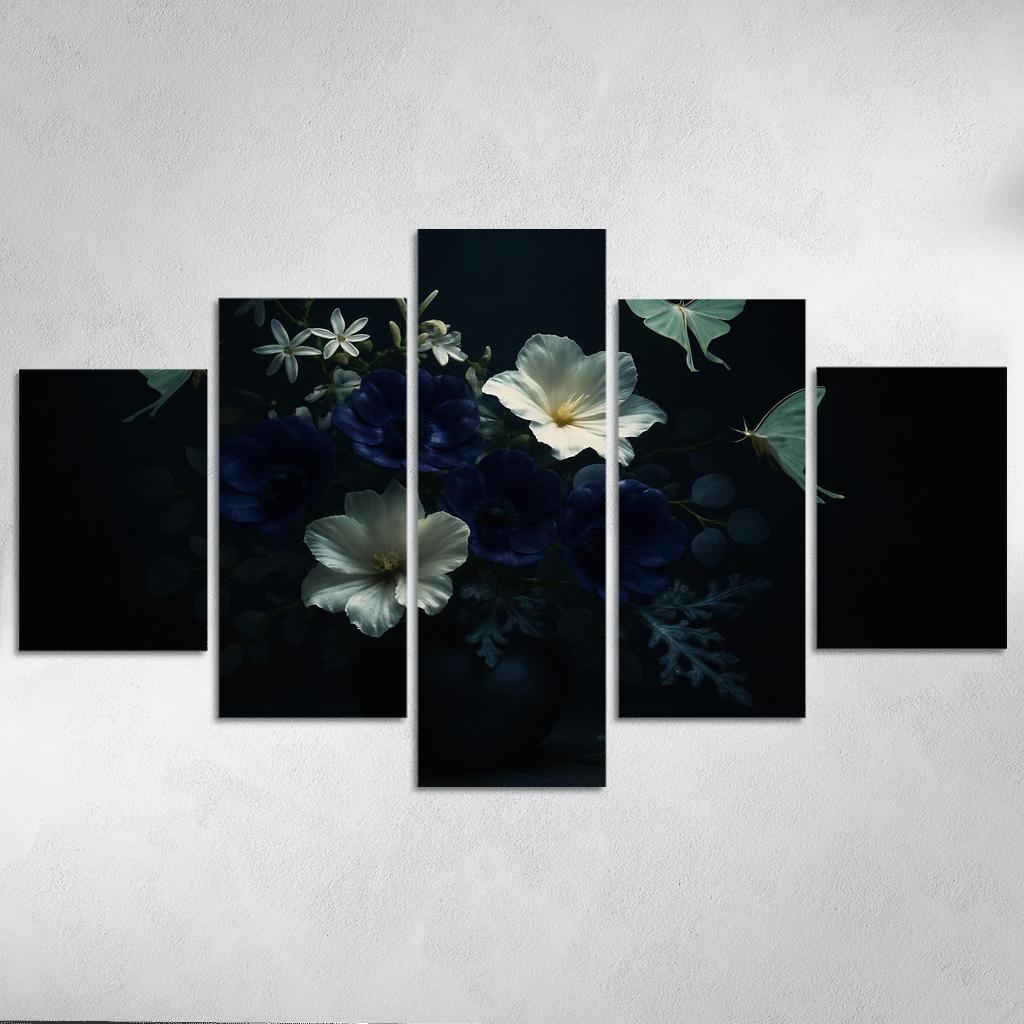 Nocturne Botanicals Moonlit Moths And Night Blooms abstract paintings frame